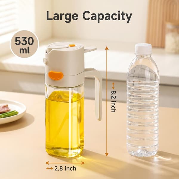 2-i-1 Glas Olivenolie Sprøjte & Dispenser 530ml til Madlavning