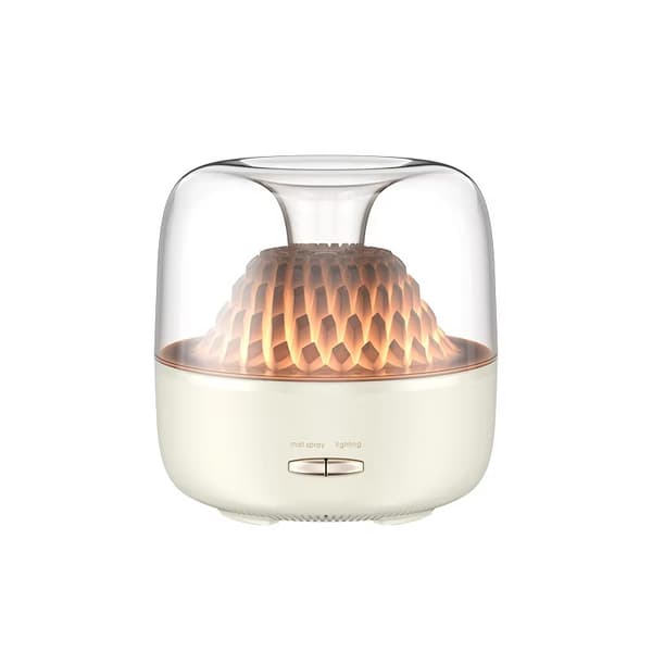 200 ml æterisk oliediffuser til hjemmet, soveværelset, bærbar syvfarvet lys aromadiffuserlampe, luftrenser, luftfugter Beige
