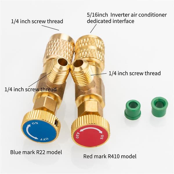 1set/2pcs Säkerhetsventil för kylmedel i luftkonditionering för R410a R22