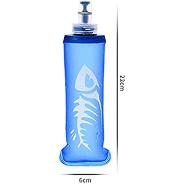 2-pack Mjuk Flask Vattenflaska Vikbar Vattenflaska 250ml För Löpning Vandring Cykling Klättring Blå Mjuka Vattenflaskor Vattenflaskor Vikbar