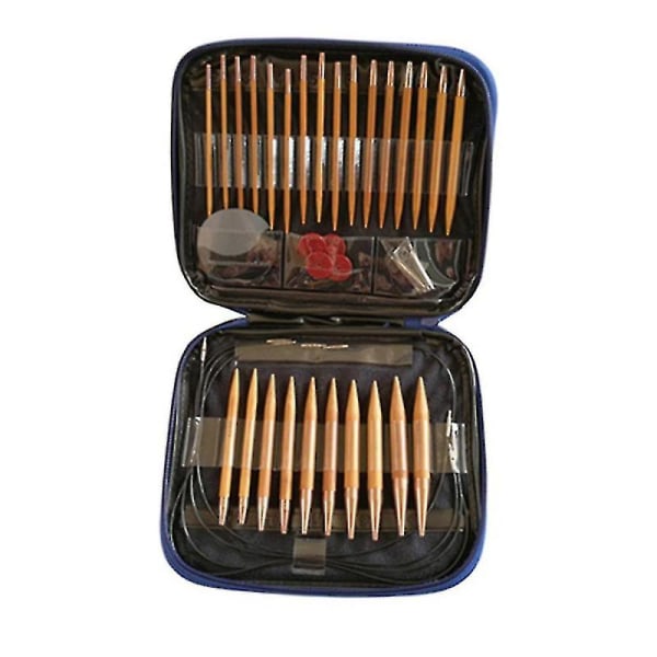 13 Par Stickningsnålar Set Kolfiber Bambu Utbytbara Cirkulära Stickning Sy Stickning Virka Hoo