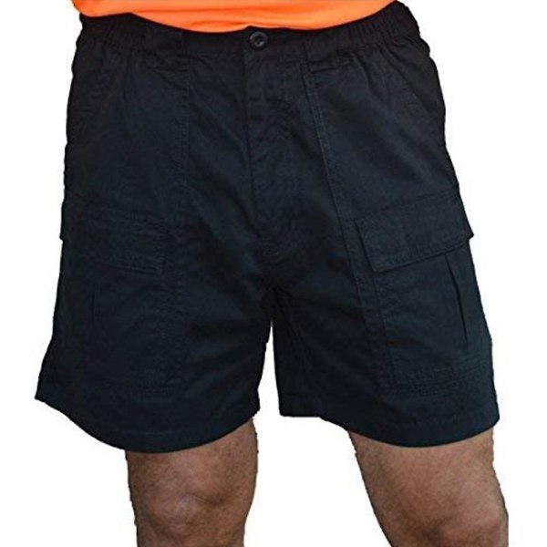 Herr Cargo Elastiska Shorts Multi fickor Arbetsbyxor Vandringsbyxor Black 3XL