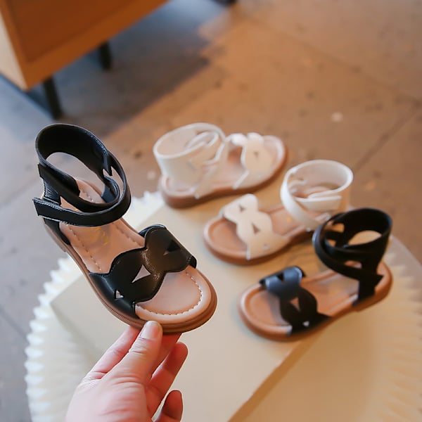 Flickorsandaler 2808 - Snygg och Andningsbar Komfort, Hållbar Halksäker Sula för Strand & Utomhusaktiviteter, Lätt Sommarskor Black 35