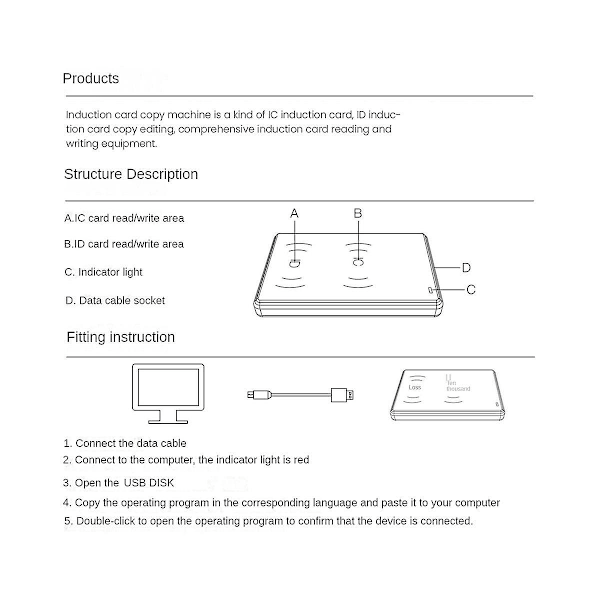 Cd2 Rfid /icid Kortreplikator Til R4 Smart Ring Kopiering Af Ic Og Id Kort