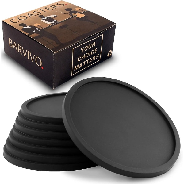Drikkebrikker fra Barvivo sæt med 8 - bordpladebeskyttelse til enhver bordtype, træ, granit, glas, fedtsten, sandsten, marmor, stenborde - Perfec