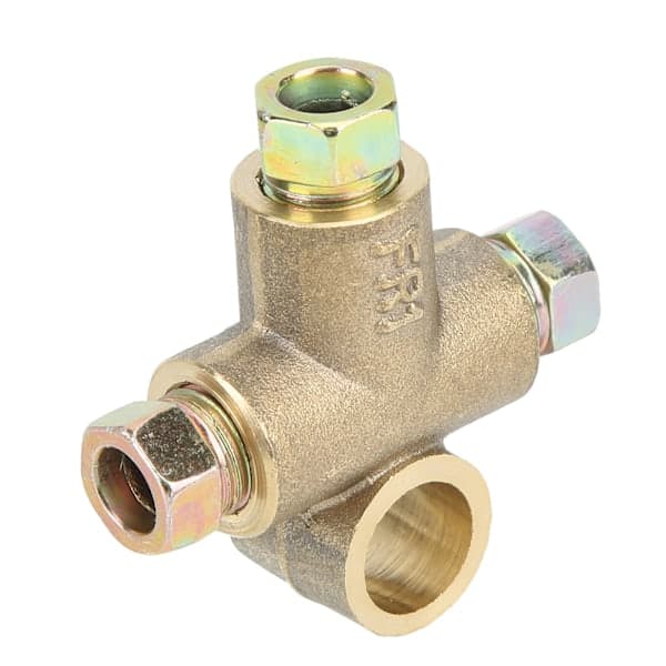 3-veis T-bremsekobling med 3 hannmutter korte koblinger M10 3/16\" rør 10mm