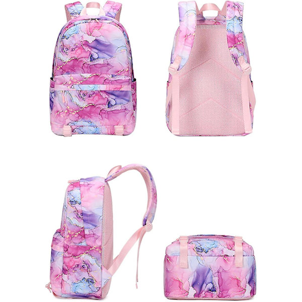 Medium Skuldertaske Sæt 2 Stk Daypack Med Madkasse Piger Skolepose