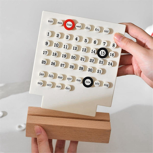 Trekalender Evighetskalender Retro Hjem Unike Gaver, Måned Datovisning, Skrivebordsdekorasjon