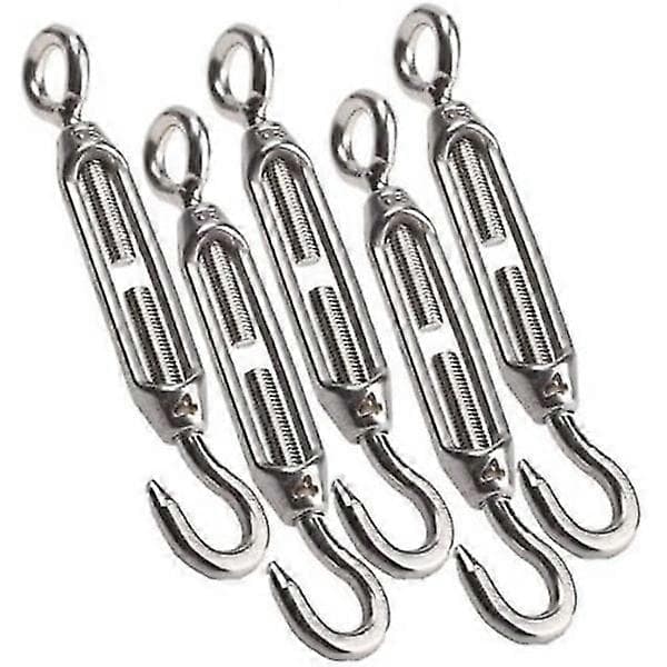 M4 304 rustfrit stål krog & øje spænde spændingspakke til 5\" wire
