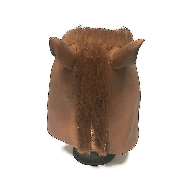 Realistisk hästhuvudmask - helhuvud latex djurmask för festdräkt