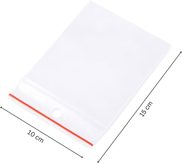 Återförslutningsbara blixtlåspåsar (10 x 15 cm) 100-pack | Blixtlåspåsar | Klara blixtlåspåsar | Plast