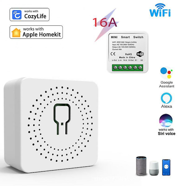 Athom Smart Home Preflashed TASMOTA Mini Reläbrytare 3-vägs 16A