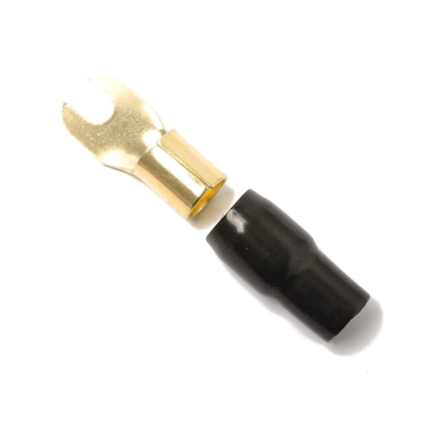 3 Par Kabelsko Blænde Adaptere Kobber Forgyldt 0 Gauge Spade Terminal Crimp Crimp Barrier Spades Fo