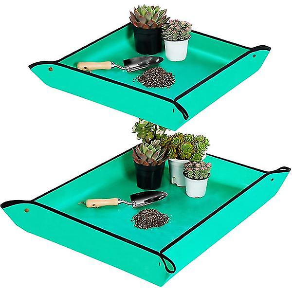 Indendørs planteplantemåtter - Plantemåtter, 2 størrelser (50cm+75cmx100cm) - Ekstra tykke, holdbare, vandtætte - Sukkulente plantetransplantationsmåtter