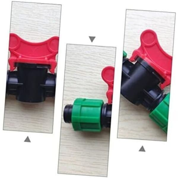 Stykker Grøn Ventil 16mm Haveslange Modhagefitting 1/2 Ventiler Slangeforbindelse Drypvanding Lige Ventil Dobbeltknap