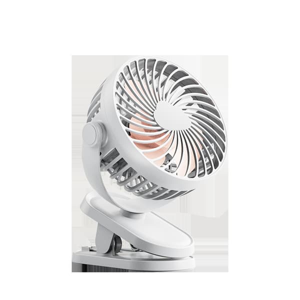 Mini USB clip-on ventilator til studenterboliger, bærbar, genopladelig, bilmonterbar, støjsvag, kraftig skrivebordsventilator. white