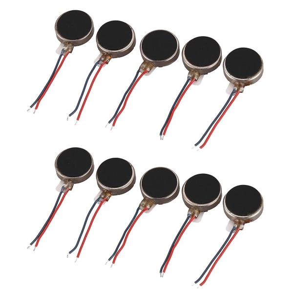 10 st Dc3v/0.1a 1.5v/0.05a 10x2.7mm Myntformad Vibrationsmotor för Mobiltelefon Silver