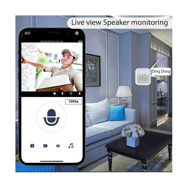 Tuya Trådlös Videodörrklocka Wifi 2.4g Digital Video Intercom Vattentät Elektronisk Dörrvakt 1080p H