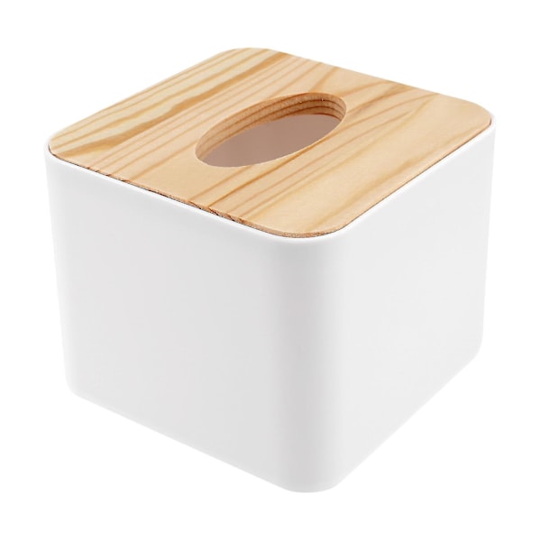 Firkant Tissue Box Tissue Box Med Trælåg Husholdning Aftagelig Mini Træ Tissue Box