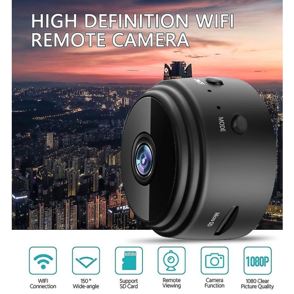 2kpl Mini Piilotettu Vakoilukamera Langaton Wifi Ip Kotiturvallisuus HD 1080p Dvr Night Vision Balck
