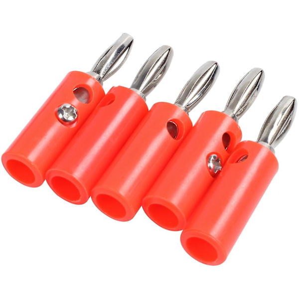 2024 4mm 10 stk Bananplugger og 10 stk Banansokker (svart og rød) Jack-kontakter