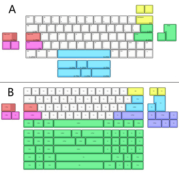 Mekanisk tastatur 2u/ 2.25u venstreskift pc-plade 60% plastik positioneringsbræt