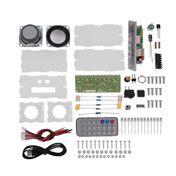 DIY Bluetooth-högtalarkit med LED-blixtljus Lödprojekt USB Mini Hemma Stereo Ljudförstärkare DIY-kit