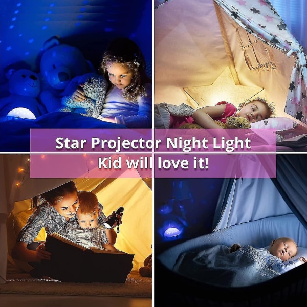 Baby Girl Gifts - Star Projector Night Light For Kids, Nursery Decor Moon Projector Leksak för Baby Girls, Småbarn, Sisters (rosa)