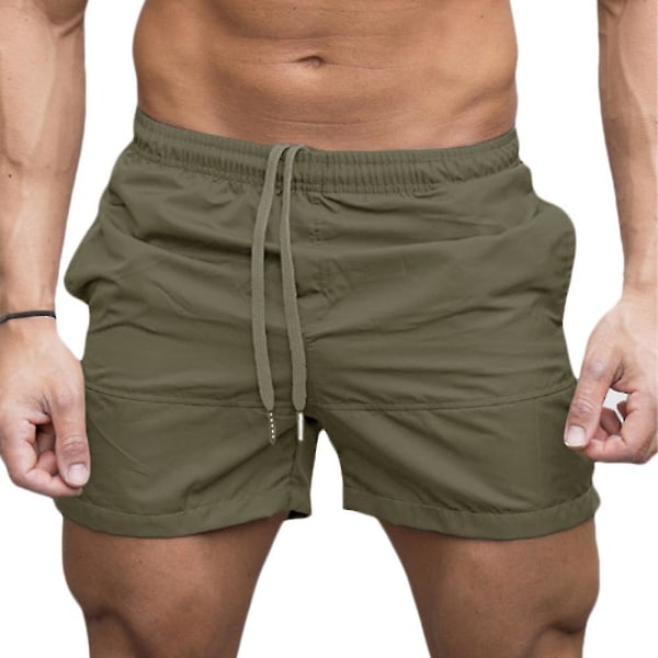 Miesten Juoksushortsihousut Urheilu Jogginghousut Hikihousut Army Green 3XL