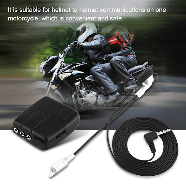 Motorcykel Intercom Interphone med Headset Hjelm til Hjelm Kommunikationssystem