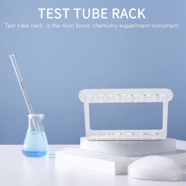 Plast Rörställ för Provrör, 6 Hål, Stativ, Labb, Skolmaterial, Labbutrustning, 16 cm