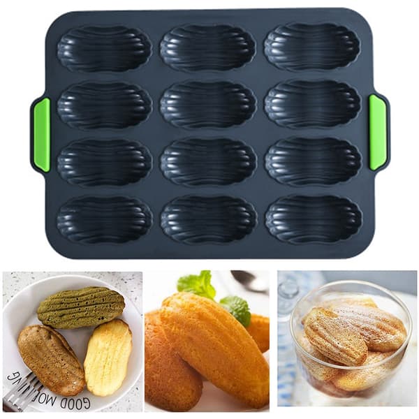 Mørkegrå 12-styks Madeleine brødkage bageform