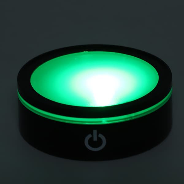 LED Base Krystall Sort Flat Touch Multi Mode Fargerikt Hvitt Lys 3D Innvendig Utskjæring Laser Base