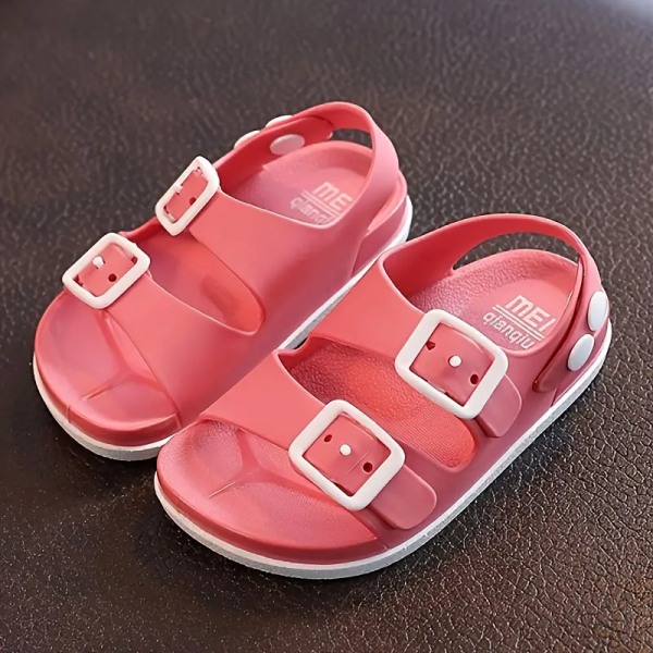 Trendy sandaler med åpen tå for gutter, pustende sklisikre sandaler for innendørs utendørs strand, vår Pink Color 25 yards (inner length 14.5cm)