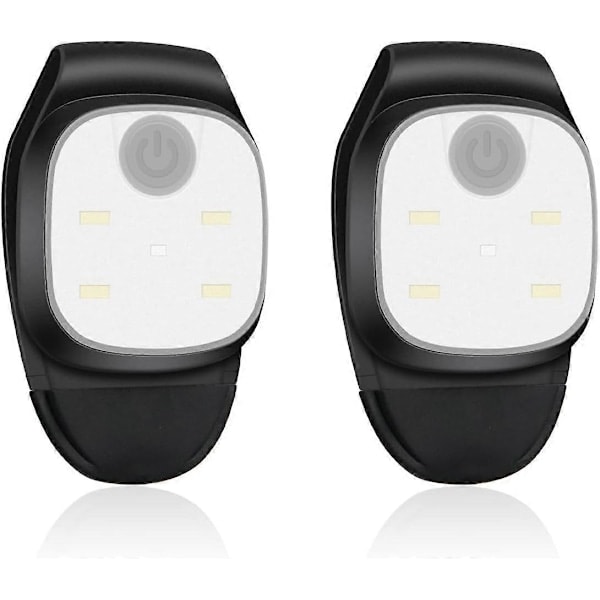 LED Hodelykt Brystlys 2-delt Løpelys med 4 Lysmoduser med Klips, Sikkerhetslys for Utendørssport, Løping, Camping