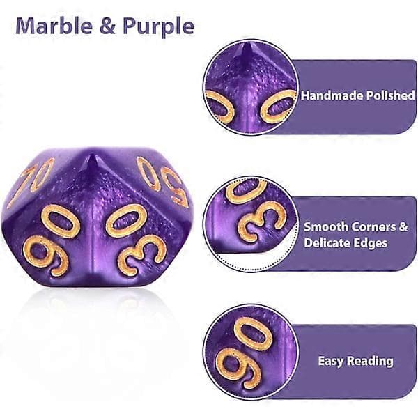 7-delt DND terning sett for Dungeons and Dragons, Purple Nebula Polyhedral Dice RPG Rollespill Brettspill D&D D20 D12 D10 D8 D6 D4