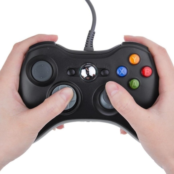 Trådbunden USB-handkontroll för Xbox 360 Videospel Joystick för Xbox 360 Handkontroll Svart
