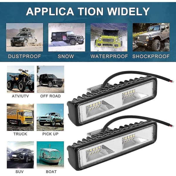 2 stk Led arbeidslys, Led arbeidslys for kjøretøy Båt lastebil Bil Suv ATV 48w 12-30v