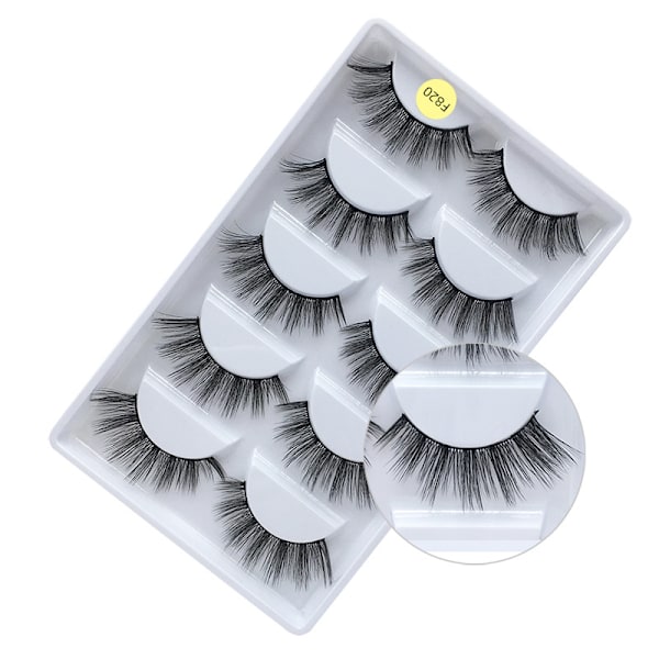 Falska ögonfransar naturligt tjocka 5 par blandade ögonfransar 3d imitation mink ögonfransar rent handgjorda simulerade falska ögonfransar F820