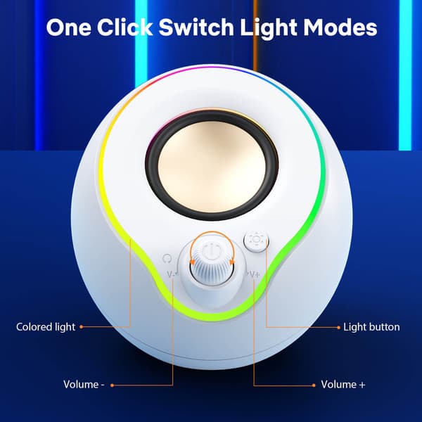 2.0 Datorhögtalare - CREATIVE - Bluetooth 5.3 - USB-C - Anpassningsbar RGB-belysning