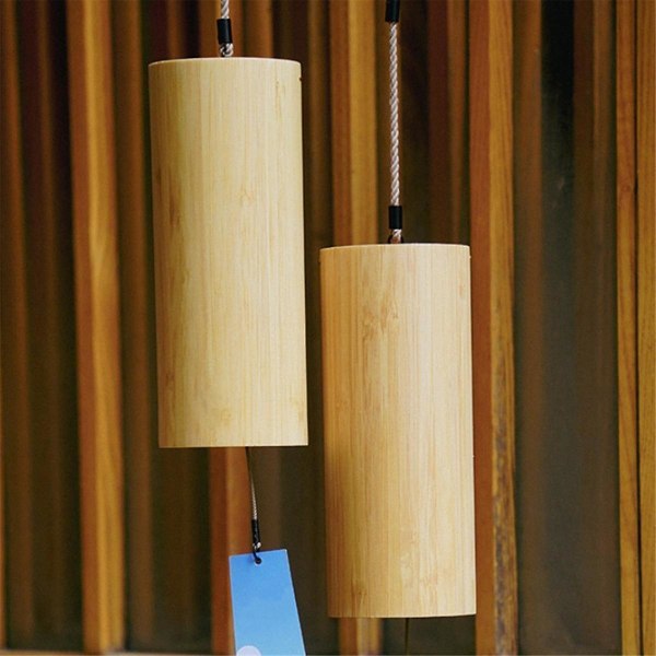 Am Chord Summer Style Bamboo 8-tons Chord Wind Chimes Naturlig bambu Wind Chimes Utomhus Trädgård Pav
