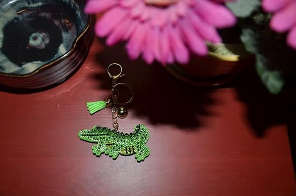 Bling Alligator Nøglering til Kvinder, Rhinestone Grøn Alligator Rygsæk Nøglering til Piger, Søde Alligator Gaver