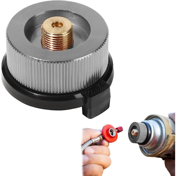 1 st gaspatronadapter för campingkök. Gaspatron till gasflaska adapter. Adapter.