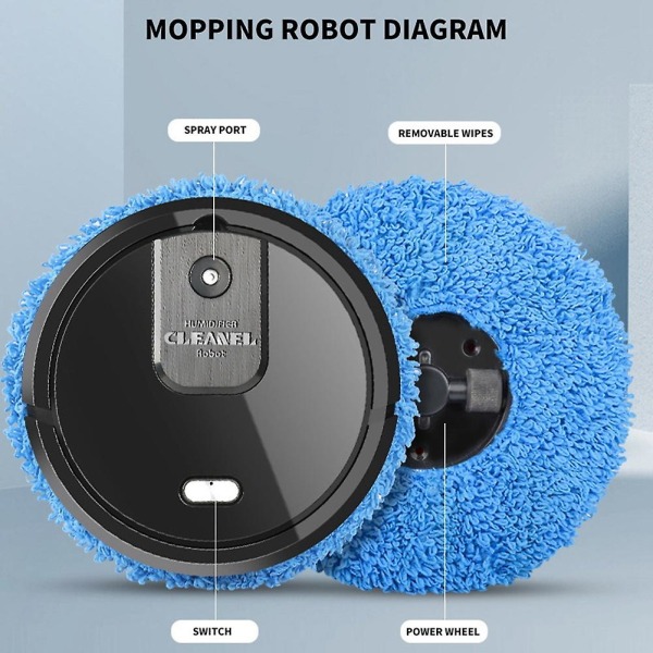 Smart Robot Dammsugare Sopa Moppning Smart Mopp Robot Torr och Våt Mopp Fuktgivande Stark Sugkraft Robot-A