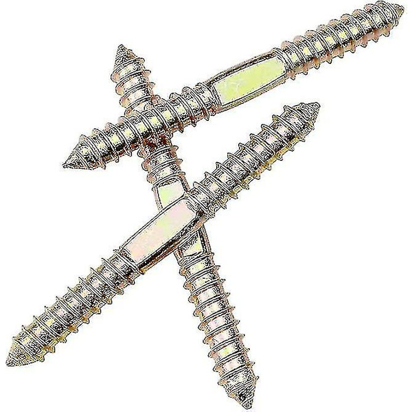 10 stk Dobbelt-Endet Skruer i Tre, Selvskjærende Tråd, 78mm*8mm, for Møbelmontering, Plugg, Trebearbeiding