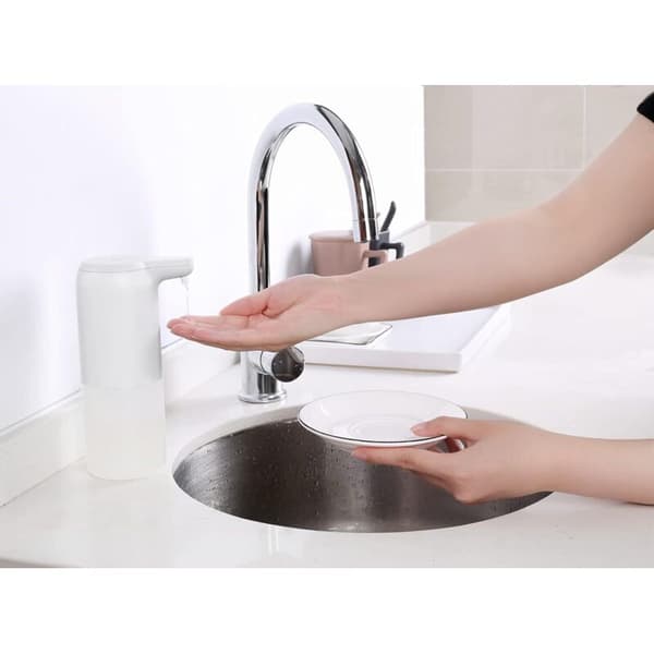 Håndsæbedispenser - 350 ml - Berøringsfri sensor - Håndfri sæbedispenser til showergel, ansigtsrens, vaskemiddel - ABS-plast - Hvid