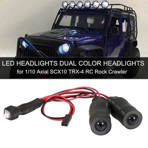Rc-auto kirkas 2 LED-etupäävalot ja takavalot 1/10 mittakaavan Rc-kiipeilijälle DIY