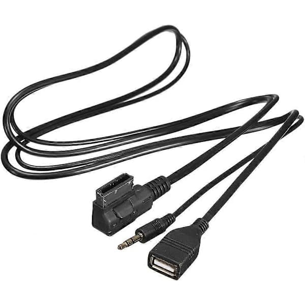 AMI MMI MDI til AUX Kabel Adapter, 3.5mm Jack Musik Audio Interface USB Oplader AUX Input Kabel Adapter 1.4m Kabel til A