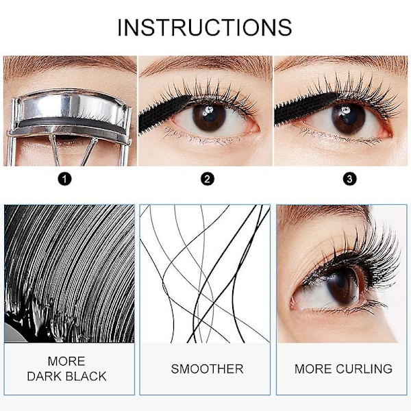 Bob 3D Fiber Lashes Mascara Makeup Ink Gel Naturlige Fibre Vandfast Forlængende Krøllende