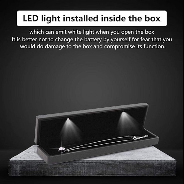LX-22*5.5*3.5cm lang kædeæske - sort LED lysboks